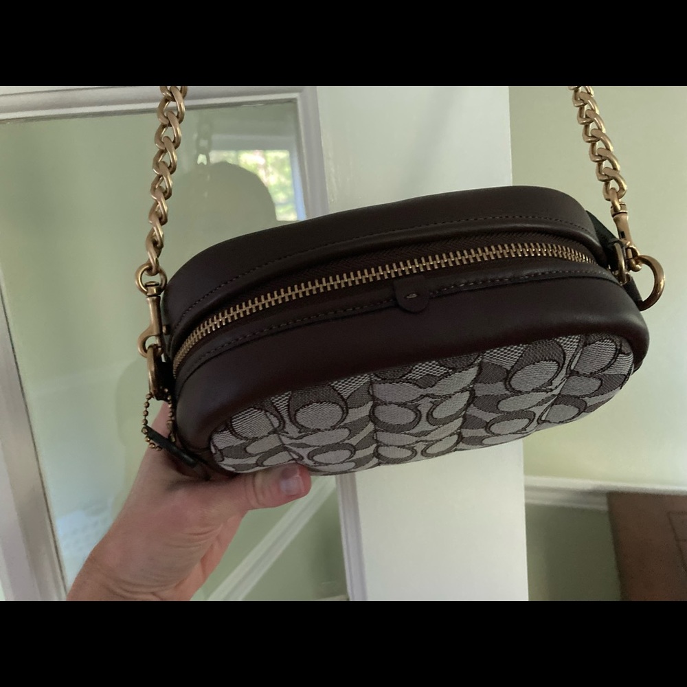 Coach Brown and Beige Signature Crossbody Bag - Picture 6 of 7
